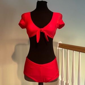 Women red swimsuit set Xs/small